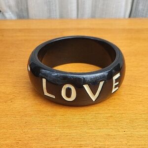 Black and White 'LOVE' Bangle Bracelet